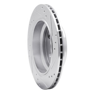 BMW 530I Brake Rotor (1) - Rear Left - R1 Concepts - Drilled & Slotted - Silver - `96-`03